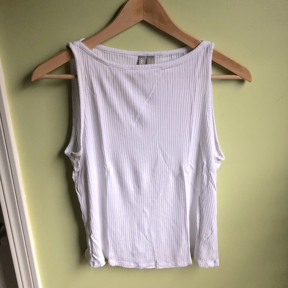 Asos white ribbed tank